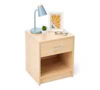 Amazon Basics Table de Chevet, Table de Nuit à 1 Tiroir, Armoire de Chambre, Finition Érable, 47 x 40 x 36cm