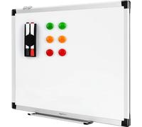 Amazon Basics Tableau Blanc Magnétique Avec Cadre en Aluminium, Porte-Stylos, 6 Aimants, 1 Gomme et 2 Marqueurs Pour une Utilisation au Bureau et à la Maison, Mural, Effaçable à Sec, 60 x 45cm