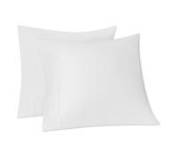 Amazon Basics Taie d'oreiller Carré Deluxe, 100% Coton Satin 400 Fils, Extra-Doux, 65 x 65 cm, Blanc