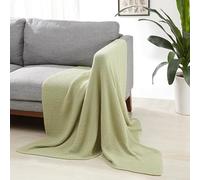 Amazon Basics tricotée pour décoration de Chambre Couverture jetée de canapé, 127 x 152 cm, Vert Sauge
