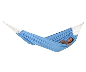 Amazonas - XL Hamac Arte | Hamac brésilien Classique avec Fines Rayures tressées à la Main | Surface de 230 x 150 cm | Charge jusqu'à 200 kg | Couleur : Bleu