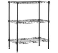 AmazonBasics Étagère de stockage 3 étagères jusqu'à 115 kg par étagère Noir Habitat Robuste Simple pratique