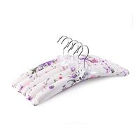 Amber Home Lot de 10 Extra Longs Cintres en Satin Flowered Blanc 43cm, Cintre en Soie Douce pour Mariée T-Shirts Chemises Manteaux Robe Pulls