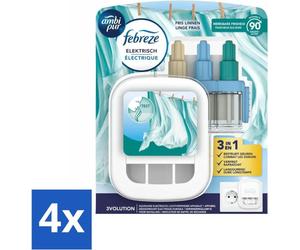 Ambi Pur - 3Volution - Kit de démarrage - Linge frais - 20 ml - Pack avantage - 4 pièces