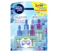 Ambi Pur 3Volution Parfum pour ambiances, 2 recharges pour diffuseur électrique, Lenor réveil printanier, technologie élimine les odeurs, jusqu'à 90 jours pour recharge
