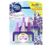 Ambi Pur 3Volution Parfum pour ambiances, 2 recharges pour diffuseur électrique, parfum lavande, technologie élimine les odeurs, jusqu'à 90 jours de parfum pour recharge