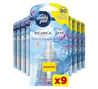 Ambi Pur Réveil Primaverile Recharge diffuseur électrique pour environnement 20 ml pour enlever les odeurs 9 pièces