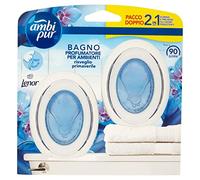 Ambi Pur Salle de bain Parfumeur pour ambiances, 2 parfums, parfum Lenor réveil printanier, diffuseur d'ambiance avec technologie élimine les odeurs, durée jusqu'à 50 jours par parfum