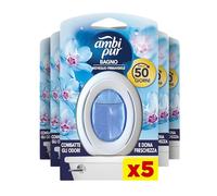 Ambi Pur Salle de bain Parfumeur pour ambiances, 5 parfumeurs salle de bain, parfum Lenor réveil printanier, diffuseur d'ambiance avec technologie élimine les odeurs, durée jusqu'à 45 jours par parfum