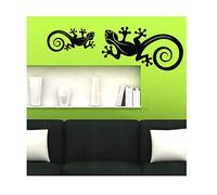 Ambiance-Live Sticker Mural deux lézards - 70 x 45 cm, Noir