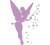 Ambiance-Live Sticker Mural fée et étoiles - 50 X 30 cm, Fuchsia
