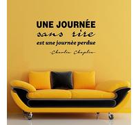 Ambiance-Live Sticker Mural Journée sans Rire - 35 x 60 cm, Noir