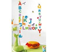 Ambiance-Live Sticker Mural Sticker enfant toise alphabet et animaux | Décoration chambre fille, stickers muraux enfants, stickers chambre fille, sticker mural, autocollant enfant, adhésif mural