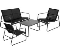 Ambiance Meuble de jardin terrasse noir élégant SET table canapé 2x chaises