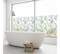 Ambiance Sticker Adhésif Film Fenêtre Anti Regard Occultant - Composition Florale - Autocollant Brise-Vue pour Vitres & Porte de Douche XL - H40 x L200 cm