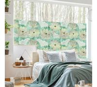 Ambiance Sticker Adhésif Film Fenêtre Anti Regard Occultant - Fleurs de Lotus Effet Doré - Autocollant Brise-Vue pour Vitres & Porte de Douche XL - H40 x L200 cm