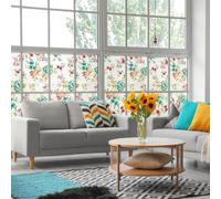 Ambiance Sticker Adhésif Film Fenêtre Anti Regard Occultant - Motif Floral - Autocollant Brise-Vue pour Vitres & Porte de Douche XL - H40 x L200 cm