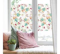 Ambiance Sticker Adhésif Film Fenêtre Anti Regard Occultant - Motif Floral - Autocollant Brise-Vue pour Vitres & Porte de Douche Large - H40 x L100 cm