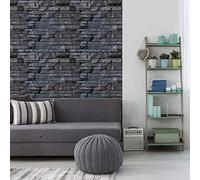 Ambiance Sticker Adhésif Revêtement Mural - Sticker Mur Matériaux Parement de Pierre pour Salle de Bain, Cuisine et Salon | Autocollants Effet Papier Peint Volcaniques - 3 Pièces de H40 x L40 cm