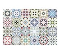 Ambiance Sticker Adhésifs Carrelages Autocollant Ornements Anciens Carreaux de Ciment Carrelage Sticker Mural Salle de Bain et Cuisine | 24 Pièces de 15 x 15 cm
