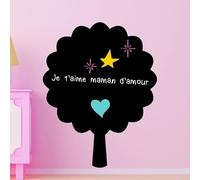 Ambiance Sticker Ardoise Tableau Noir - Stickers Muraux Adhésif Effaçable - Arbre en Ardoise - H65 x L50 cm