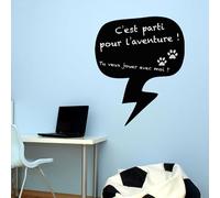 Ambiance Sticker Ardoise Tableau Noir - Stickers Muraux Adhésif Effaçable - Bulle de Conversation - H125 x L100 cm