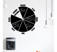Autocollants tableau noir – autocollants muraux effaçables – calendrier hebdomadaire – 90 x 90 cm