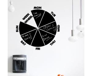 Ambiance Sticker Ardoise Tableau Noir - Stickers Muraux Adhésif Effaçable - Calendrier Roue Hebdomadaire - H110 x L110 cm