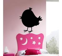 Ambiance Sticker Ardoise Tableau Noir - Stickers Muraux Adhésif Effaçable - Caricature Petit Oiseau - H55 x L50 cm