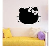 Ambiance Sticker Ardoise Tableau Noir - Stickers Muraux Adhésif Effaçable - Chaton avec le Nœud Papillon - H50 x L70 cm