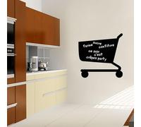 Ambiance Sticker Ardoise Tableau Noir - Stickers Muraux Adhésif Effaçable - Design Chariot - H55 x L55 cm