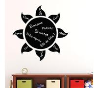 Ambiance Sticker Ardoise Tableau Noir - Stickers Muraux Adhésif Effaçable - Design Soleil - H110 x L110 cm