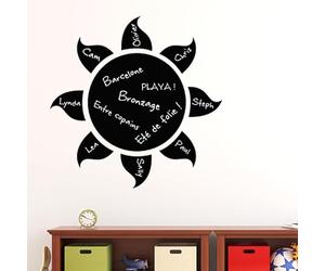 Ambiance Sticker Ardoise Tableau Noir - Stickers Muraux Adhésif Effaçable - Design Soleil - H110 x L110 cm