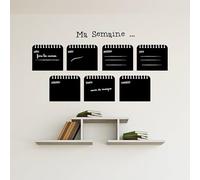 Ambiance Sticker Ardoise Tableau Noir - Stickers Muraux Adhésif Effaçable - Hebdomadaire - H85 x L55 cm