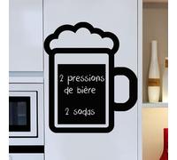 Ambiance Sticker Ardoise Tableau Noir - Stickers Muraux Adhésif Effaçable - Mousse de Bière - H15 x L15 cm