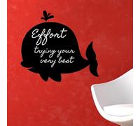 Ambiance Sticker Ardoise Tableau Noir - Stickers Muraux Adhésif Effaçable - Silhouette Baleine - H95 x L105 cm