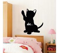 Ambiance Sticker Ardoise Tableau Noir - Stickers Muraux Adhésif Effaçable - Silhouette Chaton - H95 x L80 cm