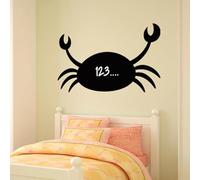 Ambiance Sticker Ardoise Tableau Noir - Stickers Muraux Adhésif Effaçable - Silhouette Crabe - H75 x L135 cm