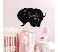 Autocollant tableau noir – autocollant mural effaçable – silhouette d'éléphant – 95 x 140 cm