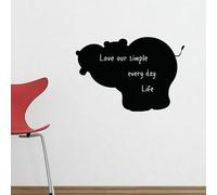 Ambiance Sticker Ardoise Tableau Noir - Stickers Muraux Adhésif Effaçable - Silhouette Hippopotame - H75 x L110 cm