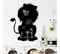 Ambiance Sticker Ardoise Tableau Noir - Stickers Muraux Adhésif Effaçable - Silhouette Lion - H55 x L45 cm
