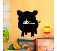 Ambiance Sticker Ardoise Tableau Noir - Stickers Muraux Adhésif Effaçable - Silhouette Petit Cochon - H100 x L90 cm
