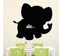 Ambiance Sticker Ardoise Tableau Noir - Stickers Muraux Adhésif Effaçable - Silhouette Petit Éléphant - H65 x L70 cm