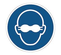 Ambiance Sticker autocollant ISO7010, lunettes de protection opaques, 40 cm | Consigne d'obligation conforme NF ISO7010, surface lisse antidérapante, pose facile, notice incluse, Format rond