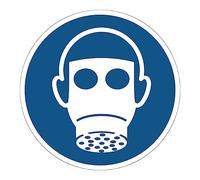 Ambiance Sticker autocollant ISO7010, protection respiratoire rond, 25 cm | Consigne d'obligation conforme NF ISO7010, surface lisse antidérapante, pose facile, notice incluse, Format rond