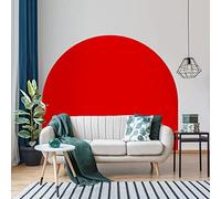 Ambiance Sticker Autocollant Lit Tête de Lit Arche Stickers Muraux | Grand Papier Peint Demi Cercle pour Décoration Salon et Chambre| L58 x H200 cm - Rouge Tomate