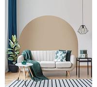 Ambiance Sticker Autocollant Lit Tête de Lit Arche Stickers Muraux | Grand Papier Peint Demi Cercle pour Décoration Salon et Chambre| L180 x H150 cm - Taupe
