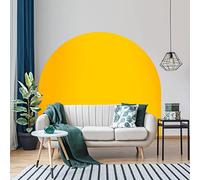 Ambiance Sticker Autocollant Lit Tête de Lit Arche Stickers Muraux | Grand Papier Peint Demi Cercle pour Décoration Salon et Chambre| L58 x H200 cm - Jaune Moutarde