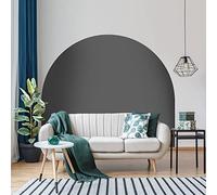 Ambiance Sticker Autocollant Lit Tête de Lit Arche Stickers Muraux | Grand Papier Peint Demi Cercle pour Décoration Salon et Chambre| L220 x H180 cm - Gris Fonce