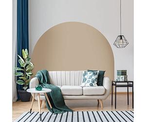 Ambiance Sticker Autocollant Lit Tête de Lit Arche Stickers Muraux | Grand Papier Peint Demi Cercle pour Décoration Salon et Chambre| L180 x H150 cm - Taupe